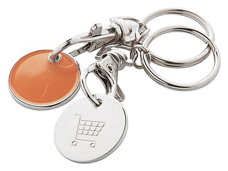 SERINO Kovový přívěsek na klíče s žetonem do nákupního košíku, oranžová
