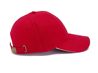 Šestipanelová kšiltovka se sandwich kšiltem, červená