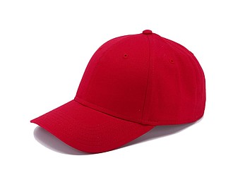 Šesťpanelová čiapka so zapínaním na suchý zips, červená