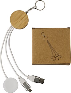 Set kabelů na klíčence, hnědá