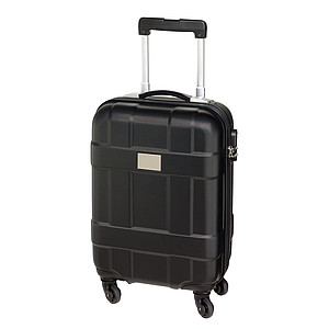 SEZIMO Cestovní kufr na 4 kolečkách, černý - kufry s potiskem