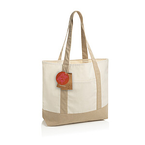 SHOP LOCAL AWARE™ taška Tote z recyklované bavlny 350 gsm., béžová