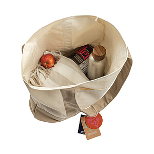 SHOP LOCAL AWARE™ taška Tote z recyklované bavlny 350 gsm., béžová