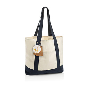 SHOP LOCAL AWARE™ taška Tote z recyklované bavlny 350 gsm., námořní modrá