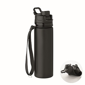 Silikónová športová fľaša 500 ml, čierna