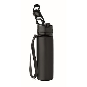Silikónová športová fľaša 500 ml, čierna