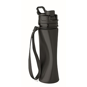 Silikónová športová fľaša 500 ml, čierna