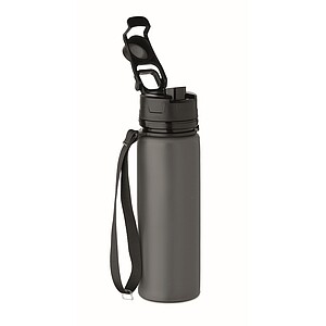 Silikónová športová fľaša 500 ml, tmavosivá