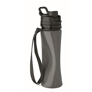 Silikónová športová fľaša 500 ml, tmavosivá