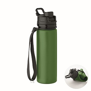 Silikónová športová fľaša 500 ml, tmavozelená
