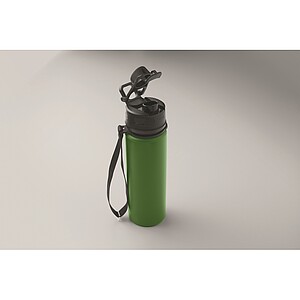 Silikónová športová fľaša 500 ml, tmavozelená