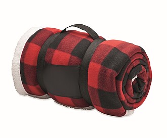 SILIVRIS Fleeceová deka z recyklovaného polyesterového polar fleece a polyesteru, červená