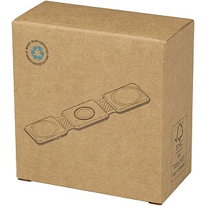 Skládací bezdrátová nabíječka 3v1 z recyklovaného plastu s výkonem 15 W, černá