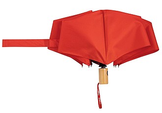 Skládací deštník, automatický, větruodolný, pr. 97cm, červený