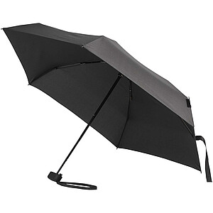 Skladací kompaktný 5-segmentový dáždnik Jill 19" z materiálu RPET, čierna