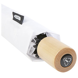 Skladací manuálny dáždnik, pr. 96cm, z RPET, biely