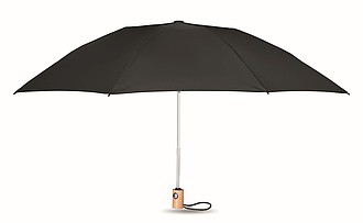 Skladací pongee dáždnik, priemer 107 cm, čierna