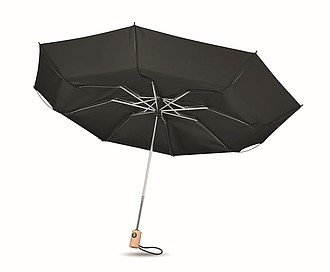 Skládací pongee deštník, průměr 107 cm, černá