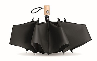 Skládací pongee deštník, průměr 107 cm, černá