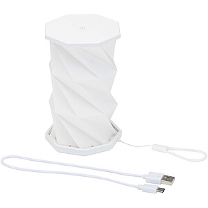 Skládací stolní lampa Celestia z recyklovaného plastu, bílá