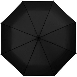 Skládací třísekční deštník s potahem z PE pongee, černá