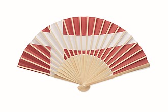 Skládací vějíř, bambus, papír, design vlajky Anglie