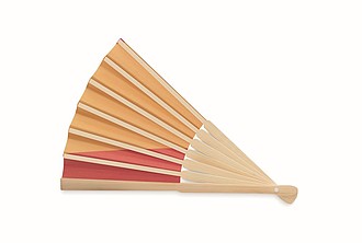 Skládací vějíř, bambus, papír, design vlajky Španělska
