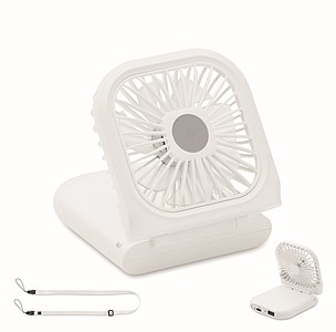 Skladací vetráčik so šnúrkou na krk a powerbankou 3000 mAh
