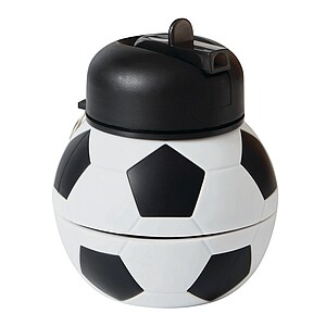 Skladacia fľaša na pitie futbalová lopta 550 ml, čierna/biela