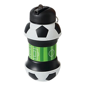 Skladacia fľaša na pitie futbalová lopta 550 ml, čierna/biela