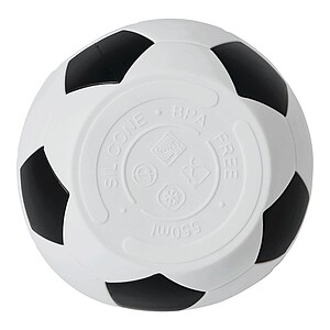Skladacia fľaša na pitie futbalová lopta 550 ml, čierna/biela