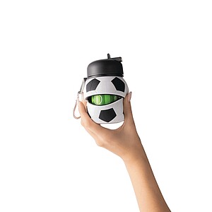 Skladacia fľaša na pitie futbalová lopta 550 ml, čierna/biela