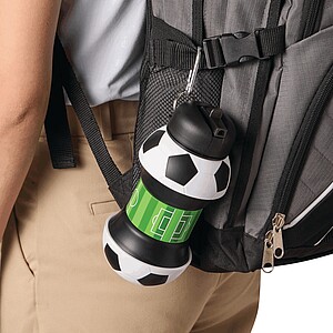 Skladacia fľaša na pitie futbalová lopta 550 ml, čierna/biela