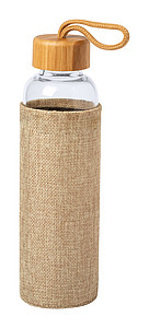 Sklenená fľaša na pitie, 500ml s rukávom