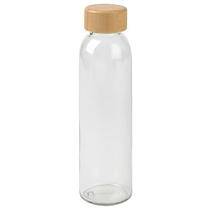 Sklenená fľaša na pitie s bambusovým viečkom, 500ml