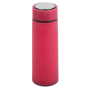 Sklenená fľaša na pitie s plastovým povrchom, 450 ml, ružová