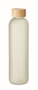 Sklenená fľaša na pitie s povrchom na sublimáciu, 650 ml, bambusové viečko