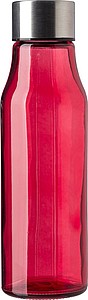 Sklenená fľaša, objem 500 ml, červená