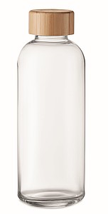 Sklenená fľaša s bambusovým viečkom, 650 ml