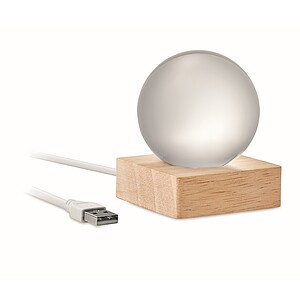 Skleněná koule s LED, hnědá