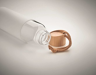 Skleněná láhev 500ml se silikonovým obalem, bílá