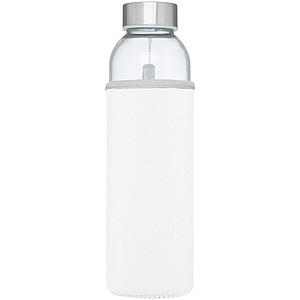 Skleněná láhev na pití, 500ml, s neoprenovým obalem, bílá