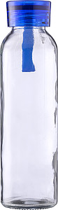 Skleněná láhev na pití, 500ml, se světle modrým víčkem