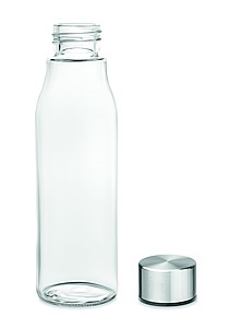 Skleněná láhev na pití s hliníkovým víčkem, 500ml, transparentní
