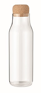 Skleněná láhev s korkem, objem 1l, transparentní