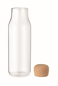 Skleněná láhev s korkem, objem 1l, transparentní