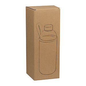 Skleněná lahev v neoprenovém obalu 1000 ml, šedý melír