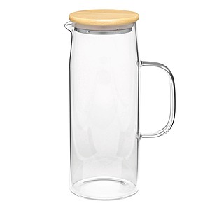 Sklenený džbán s bambusovým viečkom, 1,2 l