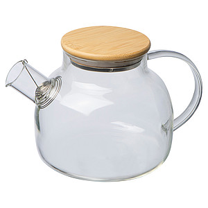 Sklenený džbán s bambusovým viečkom, objem 1 000 ml