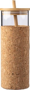 Skleněný jednostěnný hrnek, 450 ml, hnědá